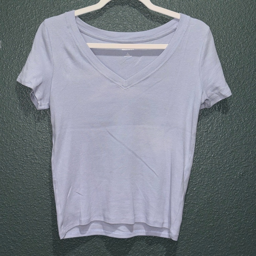 Hollister Soft Blue V-Neck Tee